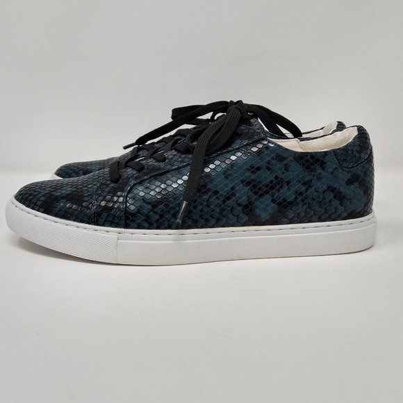 Women's Kenneth Cole New York Kam Snakeskin Embossed Ocean Sneakers-S 9 - Picture 3 of 11